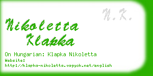 nikoletta klapka business card